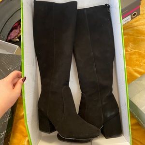 SAM EDELMAN BLACK SUEDE KNEE HIGH BOOTS SIZE 8